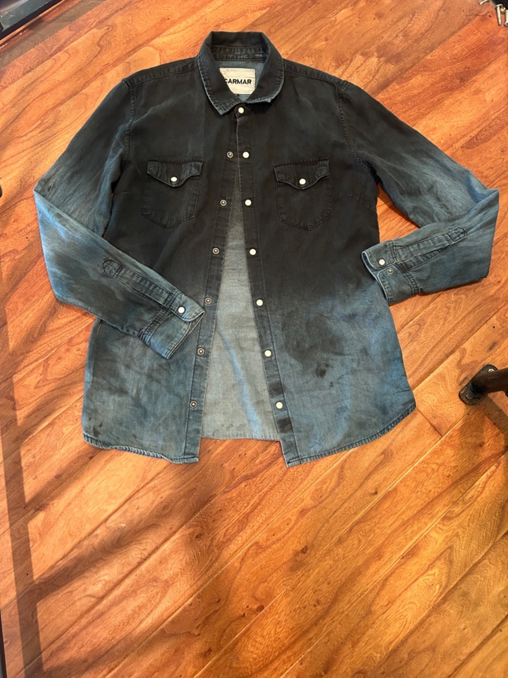 Carmar LF Gradient Denim Button Down LS Top Size XS